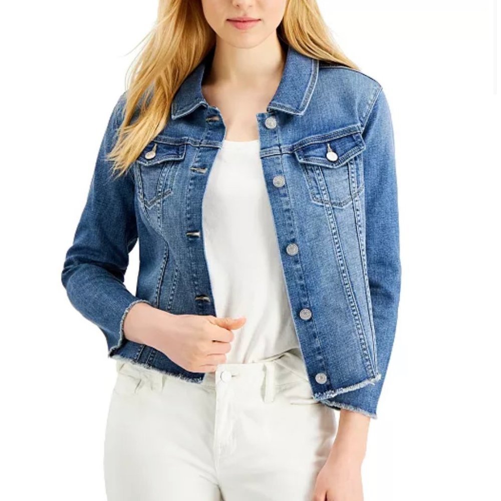 Tommy Hilfiger Frayed Hem Denim Jacket